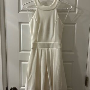 White halter bow dress